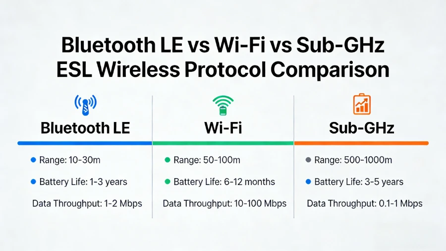 Bluetooth vs Wi{0}}Fi vs Sub{1}}GHz Etiquette ya etagere ya elektroniki